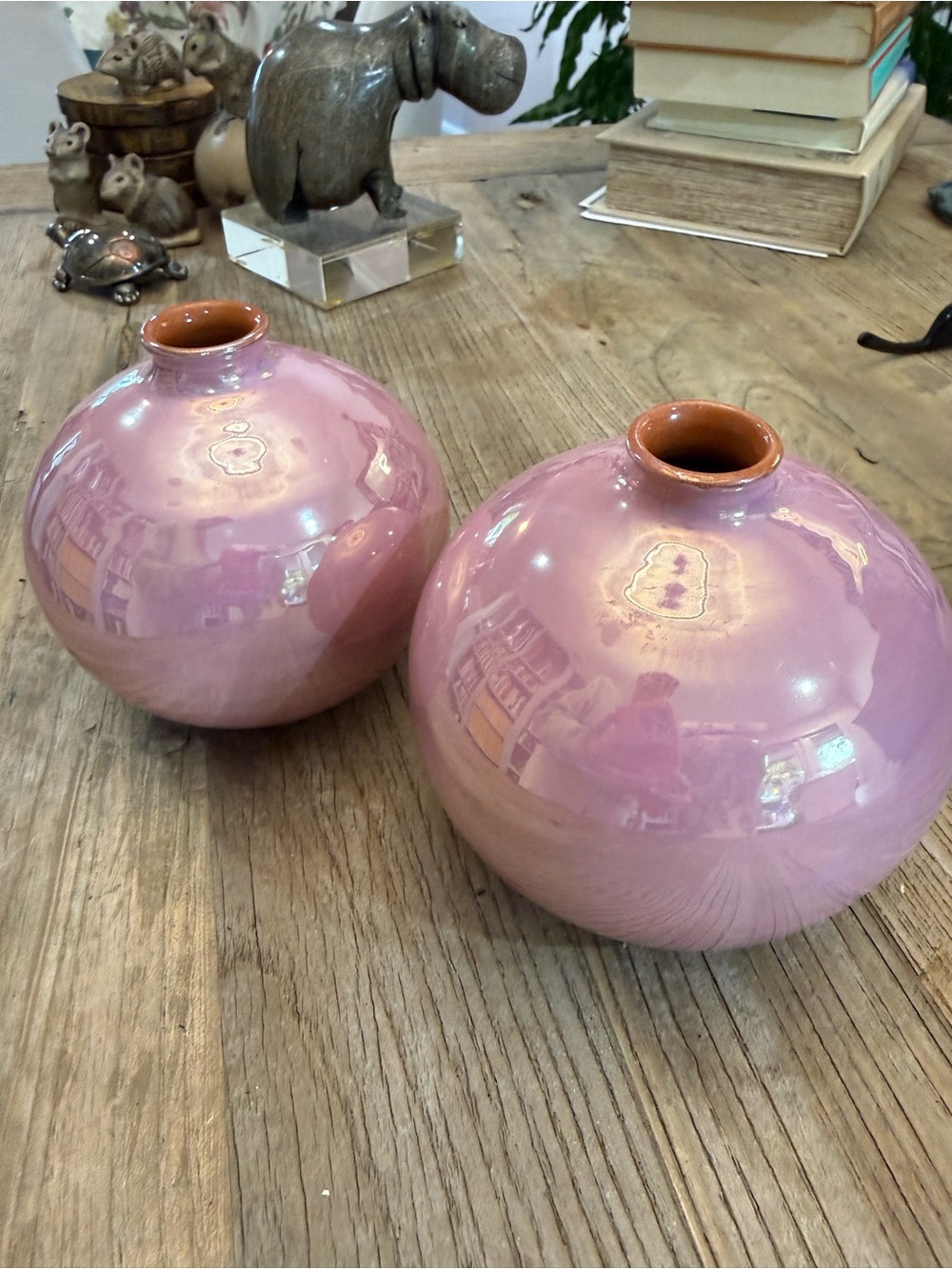 Iridescent vases